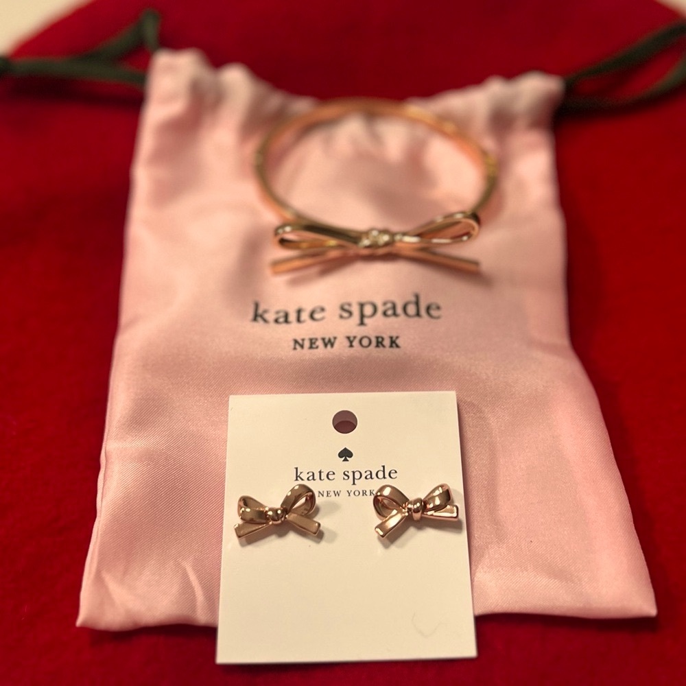 Kate Spade Bow Bracelet and Earrings Set
